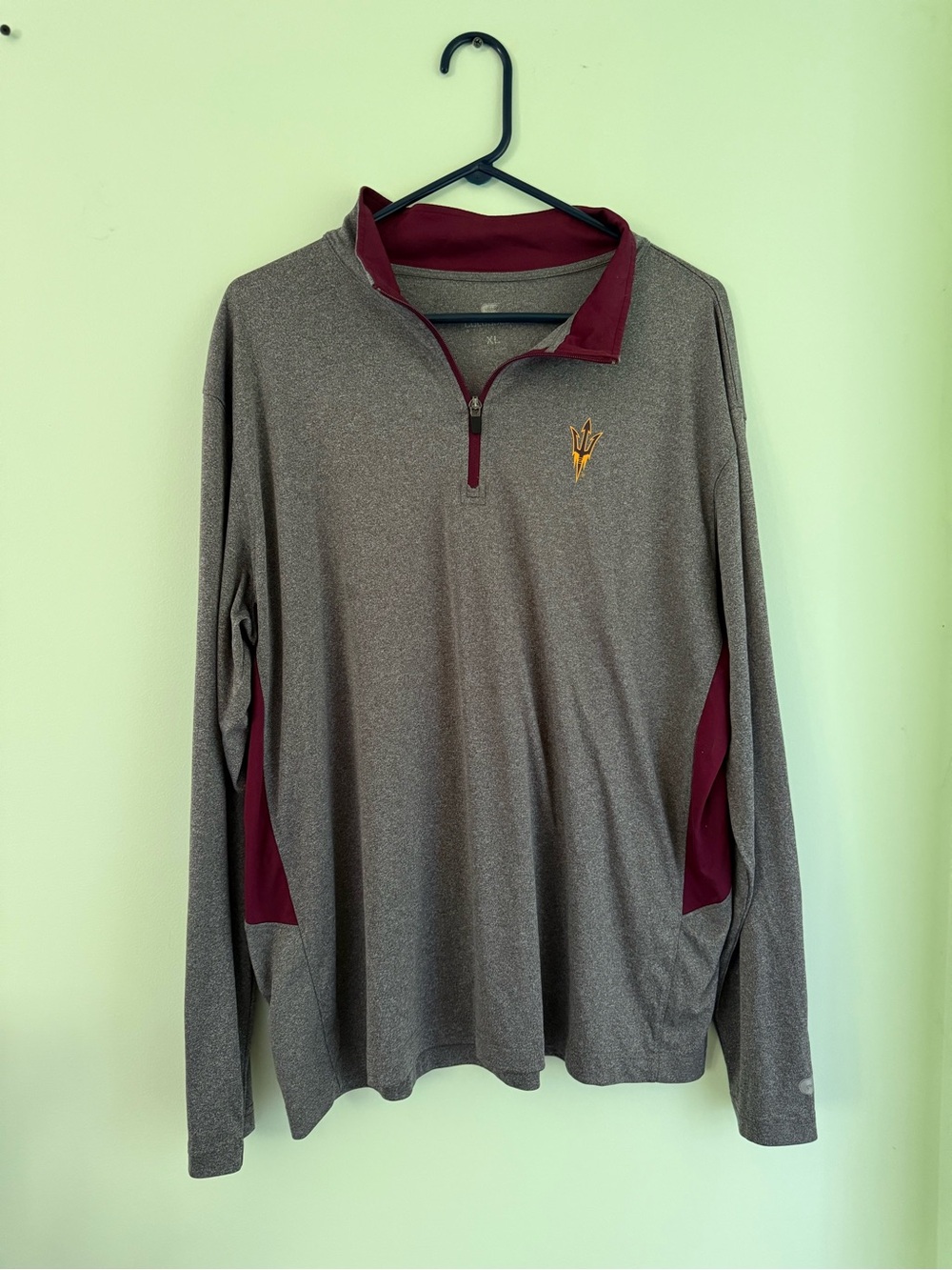 ASU Quarter-Zip Pullover with Maroon Accents
